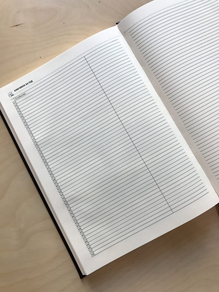 Коричневый ежедневник формата А4 со страницами для самоанализа.